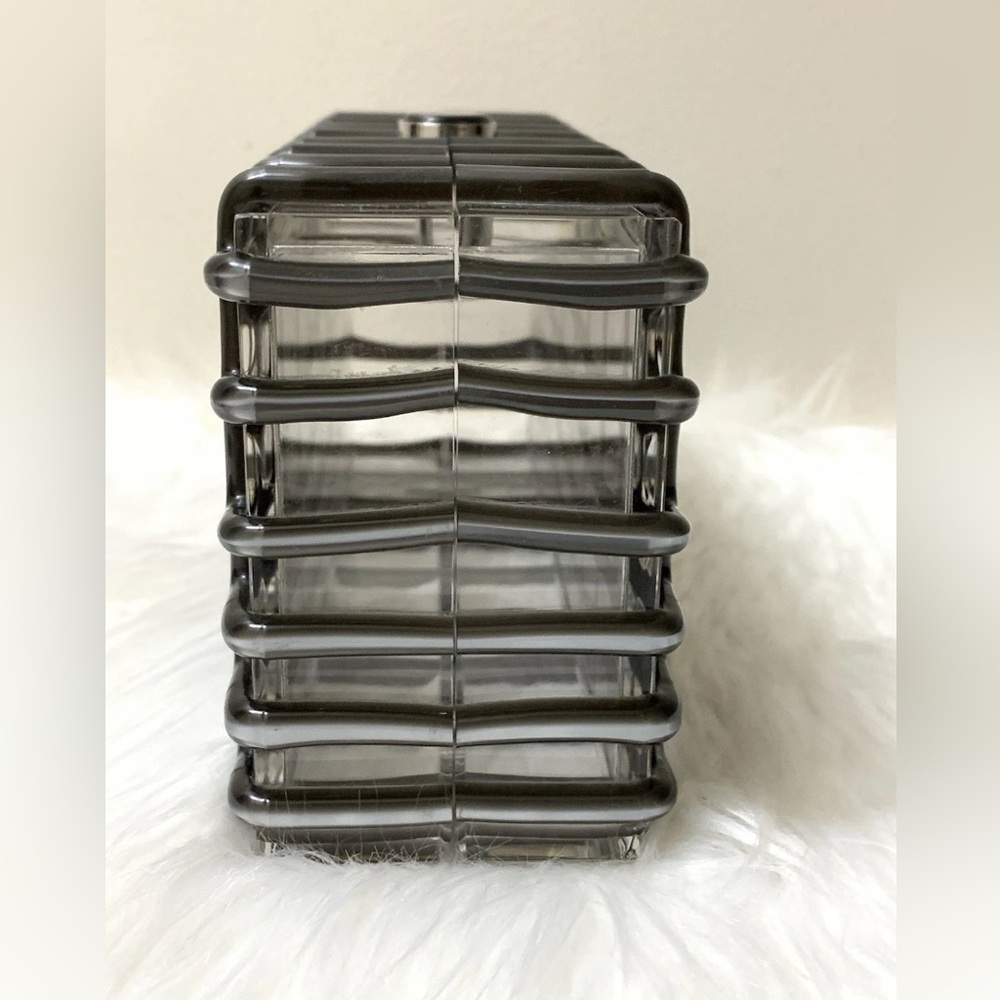 Cult Gaia Rina Caged Clear Acrylic Clutch Bag In Shiny Silver NEW IN BOX $388 - Picture 4 of 15